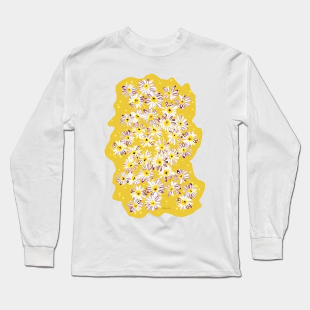 daisies pattern Long Sleeve T-Shirt by RanitasArt